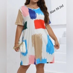 Block White Dress Size 16 2XL